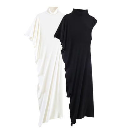 Asymmetric pleated top with light mature style